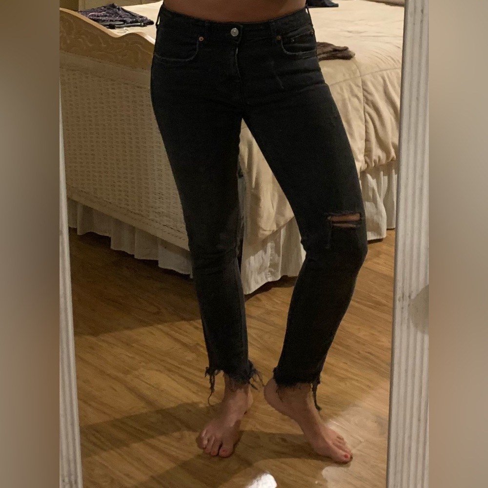 Zara black denim jeans size 8